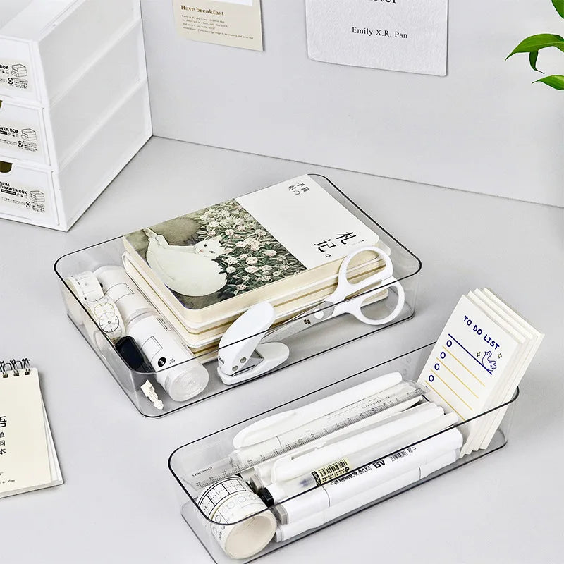 Clear Desk Drawer Organizer Set