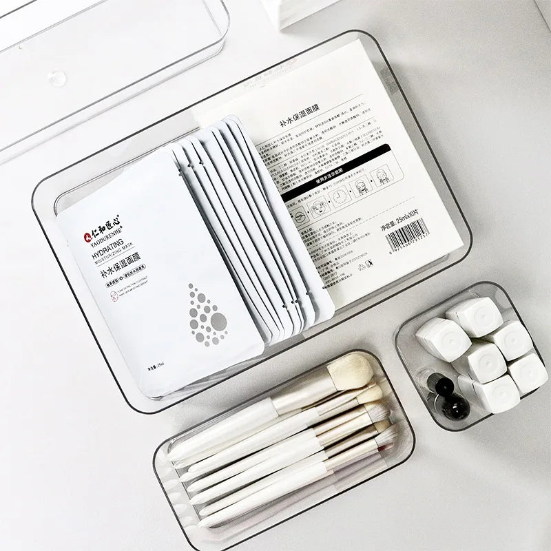 Clear Desk Drawer Organizer Set